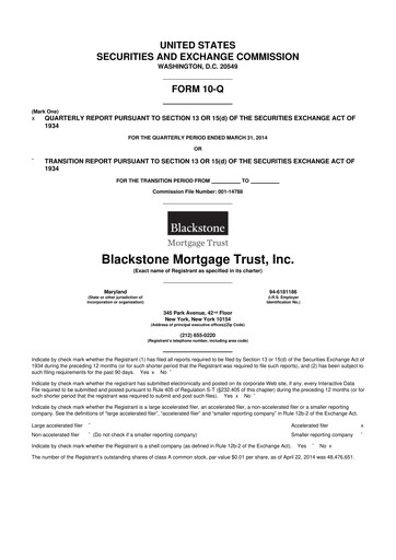 Thumbnail Blackstone Mortgage Trust
 10-Q Quarterly Report FY2014 