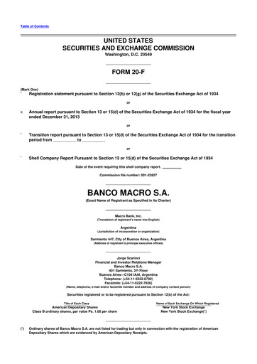 Thumbnail Banco Macro
 20-F Annual Report 