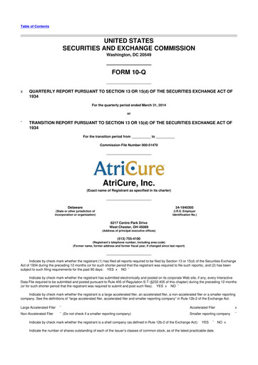 Thumbnail AtriCure 10-Q Quarterly Report FY2014 