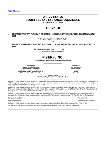 Vorschaubild Fiserv 10-Q Quartalsbericht 2014 