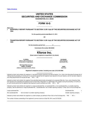 Thumbnail Kforce 10-Q Quarterly Report FY2014 