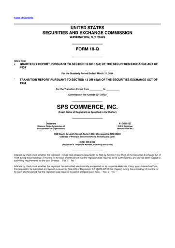 Thumbnail SPS Commerce
 10-Q Quarterly Report FY2014 