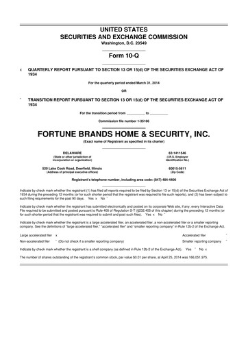 Thumbnail Fortune Brands Innovations 10-Q Quarterly Report FY2014 