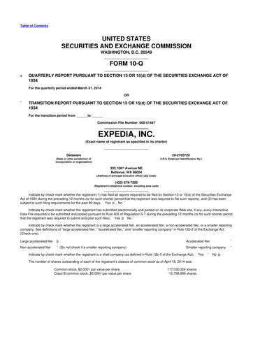 Vorschaubild Expedia Group 10-Q Quartalsbericht 2014 