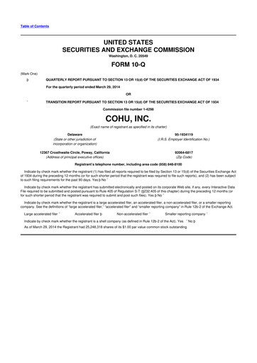 Thumbnail Cohu 10-Q Quarterly Report FY2014 