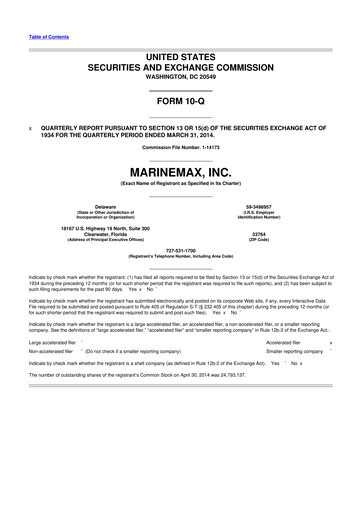 Thumbnail MarineMax 10-Q Quarterly Report FY2014 