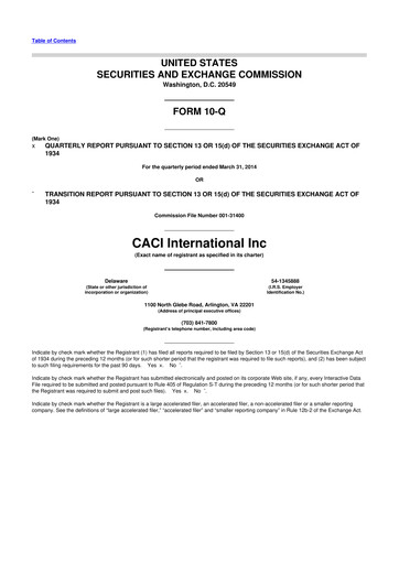 Thumbnail CACI International Inc 10-Q Quarterly Report FY2014 