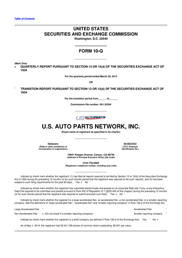 Thumbnail CarParts.com
 10-Q Quarterly Report FY2014 
