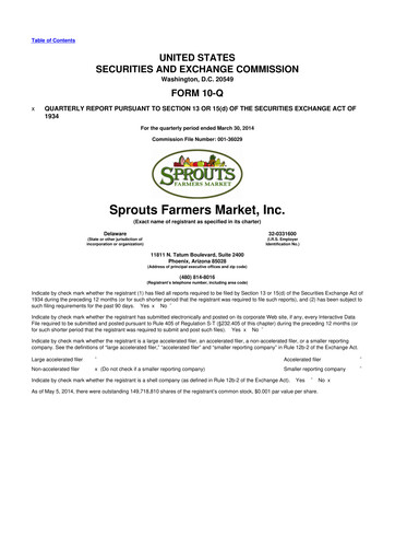 Thumbnail Sprouts Farmers Market 10-Q Quarterly Report FY2014 
