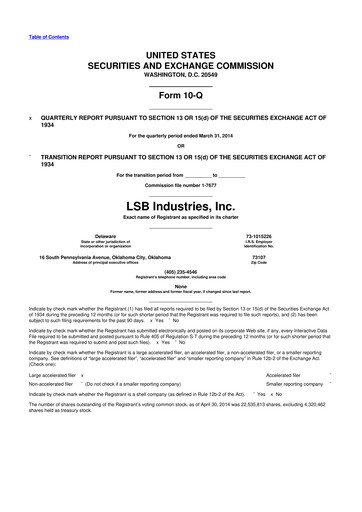 Thumbnail LSB Industries 10-Q Quarterly Report FY2014 
