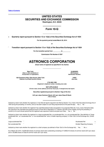 Thumbnail Astronics Corporation
 10-Q Quarterly Report FY2014 