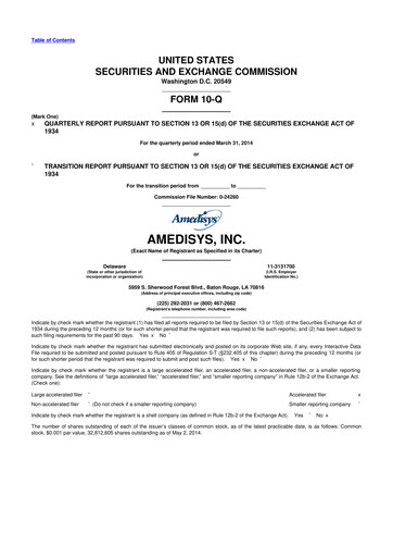 Thumbnail Amedisys 10-Q Quarterly Report FY2014 