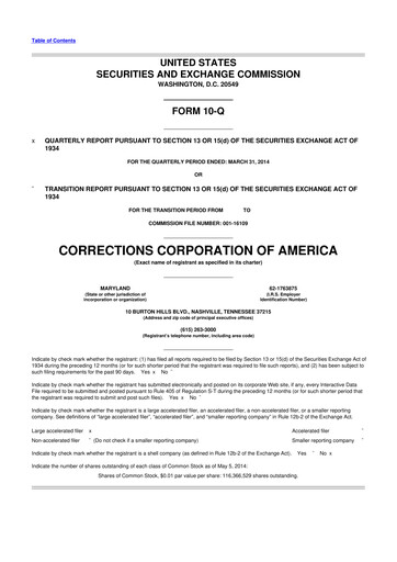 Thumbnail CoreCivic 10-Q Quarterly Report FY2014 