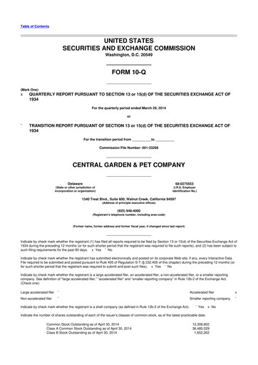 Miniature Central Garden & Pet 10-Q Rapport trimestriel 2014 