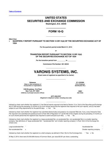 Vorschaubild Varonis Systems 10-Q Quartalsbericht 2014 