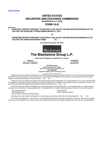 Thumbnail Blackstone Group 10-Q Quarterly Report FY2014 