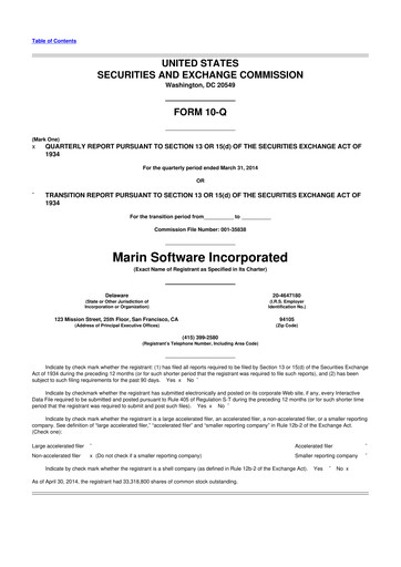 Thumbnail Marin Software 10-Q Quarterly Report FY2014 