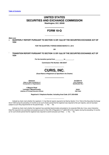 Thumbnail Curis 10-Q Quarterly Report FY2014 