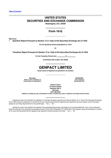 Vorschaubild Genpact 10-Q Quartalsbericht 2014 