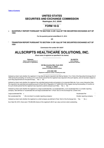 Thumbnail Veradigm 10-Q Quarterly Report FY2014 