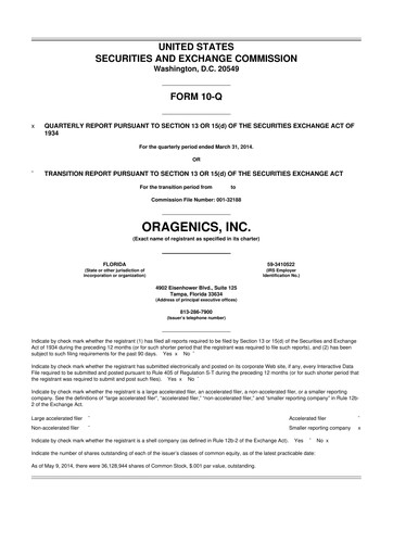 Thumbnail Oragenics 10-Q Quarterly Report FY2014 