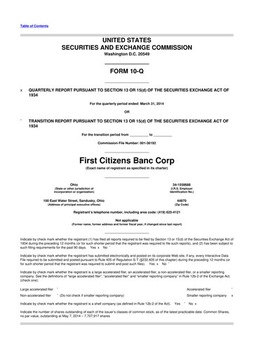 Vorschaubild Civista Bancshares
 10-Q Quartalsbericht 2014 