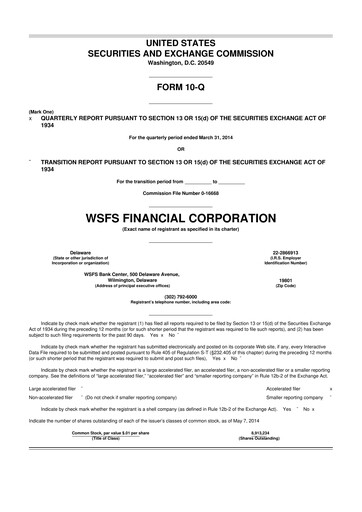 Thumbnail WSFS Financial 10-Q Quarterly Report FY2014 