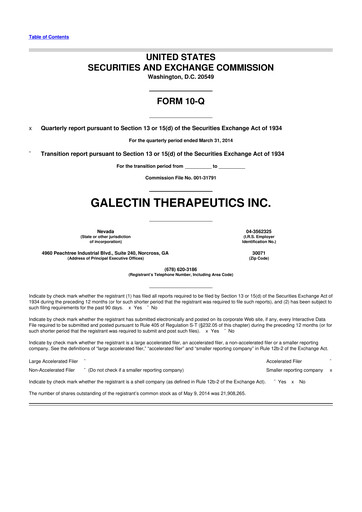 Thumbnail Galectin Therapeutics 10-Q Quarterly Report FY2014 