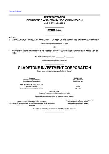 Thumbnail Gladstone Investment 10-K Annual Report 