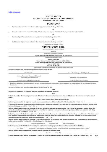 Thumbnail VEON 20-F Annual Report 