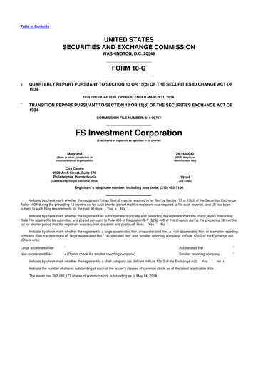 Vorschaubild FS KKR Capital
 10-Q Quartalsbericht  