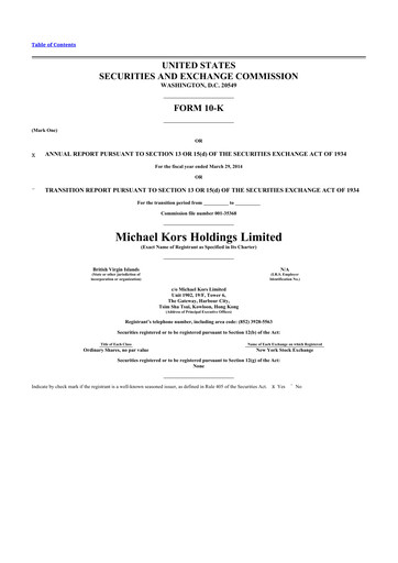 Thumbnail Capri Holdings 10-K Annual Report 2013