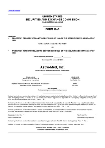 Miniature AstroNova, Inc. 10-Q Rapport trimestriel 2015 