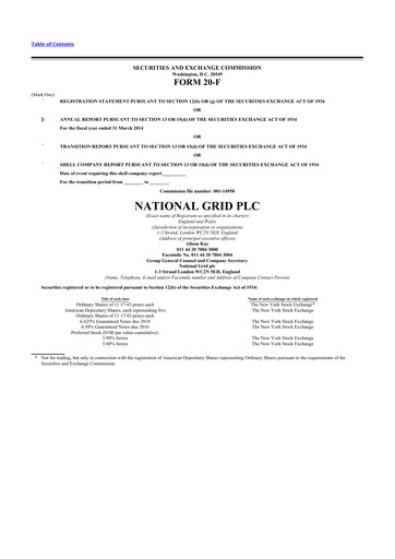 Thumbnail National Grid 20-F Annual Report 