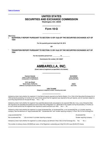 Thumbnail Ambarella 10-Q Quarterly Report FY2015 