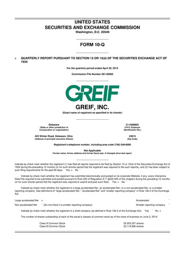 Thumbnail Greif 10-Q Quarterly Report FY2014 