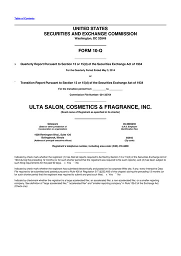 Thumbnail ULTA Beauty
 10-Q Quarterly Report FY2014 