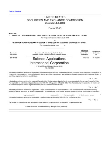 Thumbnail SAIC (Science Applications International Corp) 10-Q Quarterly Report FY2015 