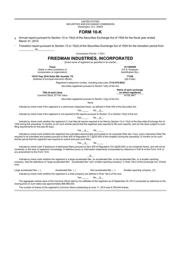 Thumbnail Friedman Industries 10-K Annual Report 2014