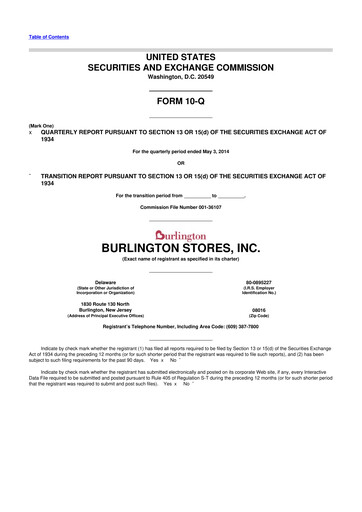 Thumbnail Burlington Stores 10-Q Quarterly Report FY2014 