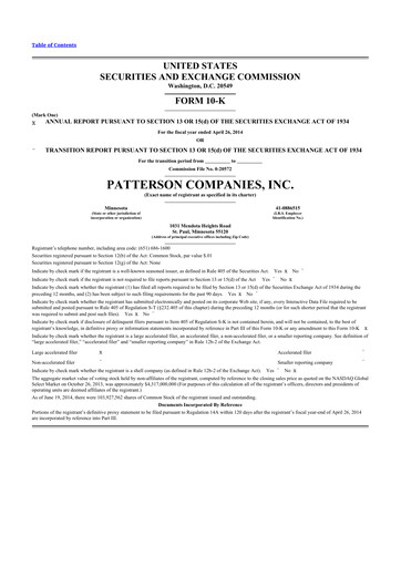 Thumbnail Patterson Companies
 10-K Annual Report 2014