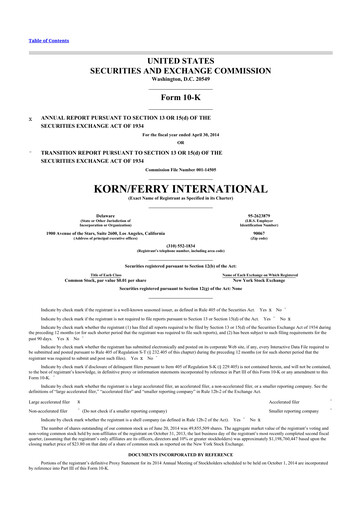 Thumbnail Korn Ferry
 10-K Annual Report 2014