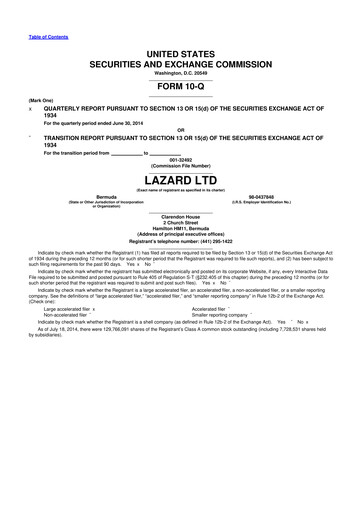 Thumbnail Lazard 10-Q Quarterly Report FY2014 