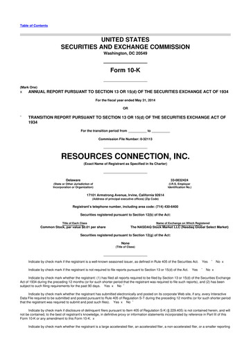 Thumbnail RGP (Resources Connection) 10-K Annual Report 2014