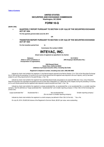 Thumbnail Intevac
 10-Q Quarterly Report FY2014 