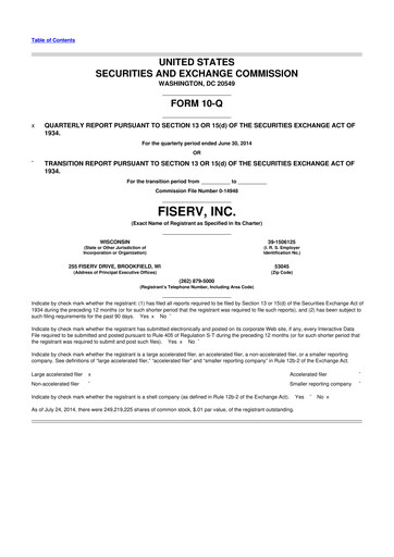 Vorschaubild Fiserv 10-Q Quartalsbericht 2014 