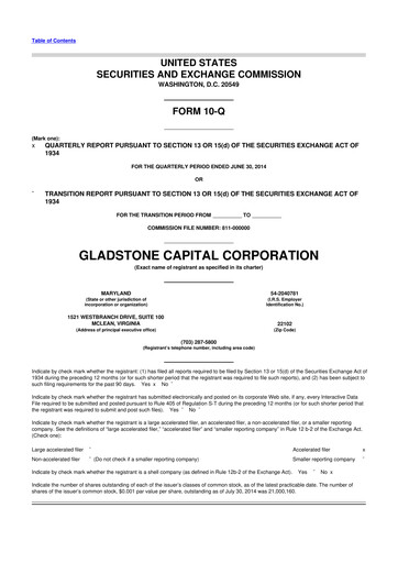 Thumbnail Gladstone Capital Corporation 10-Q Quarterly Report FY 