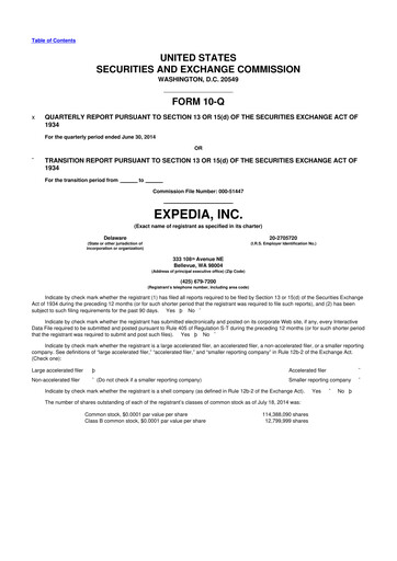 Vorschaubild Expedia Group 10-Q Quartalsbericht 2014 