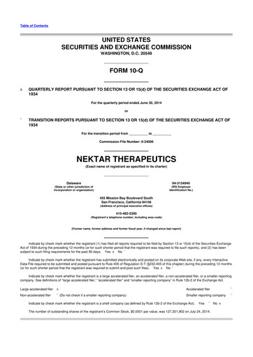 Thumbnail Nektar Therapeutics
 10-Q Quarterly Report FY2014 