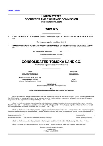 Vorschaubild CTO Realty Growth 10-Q Quartalsbericht 2014 